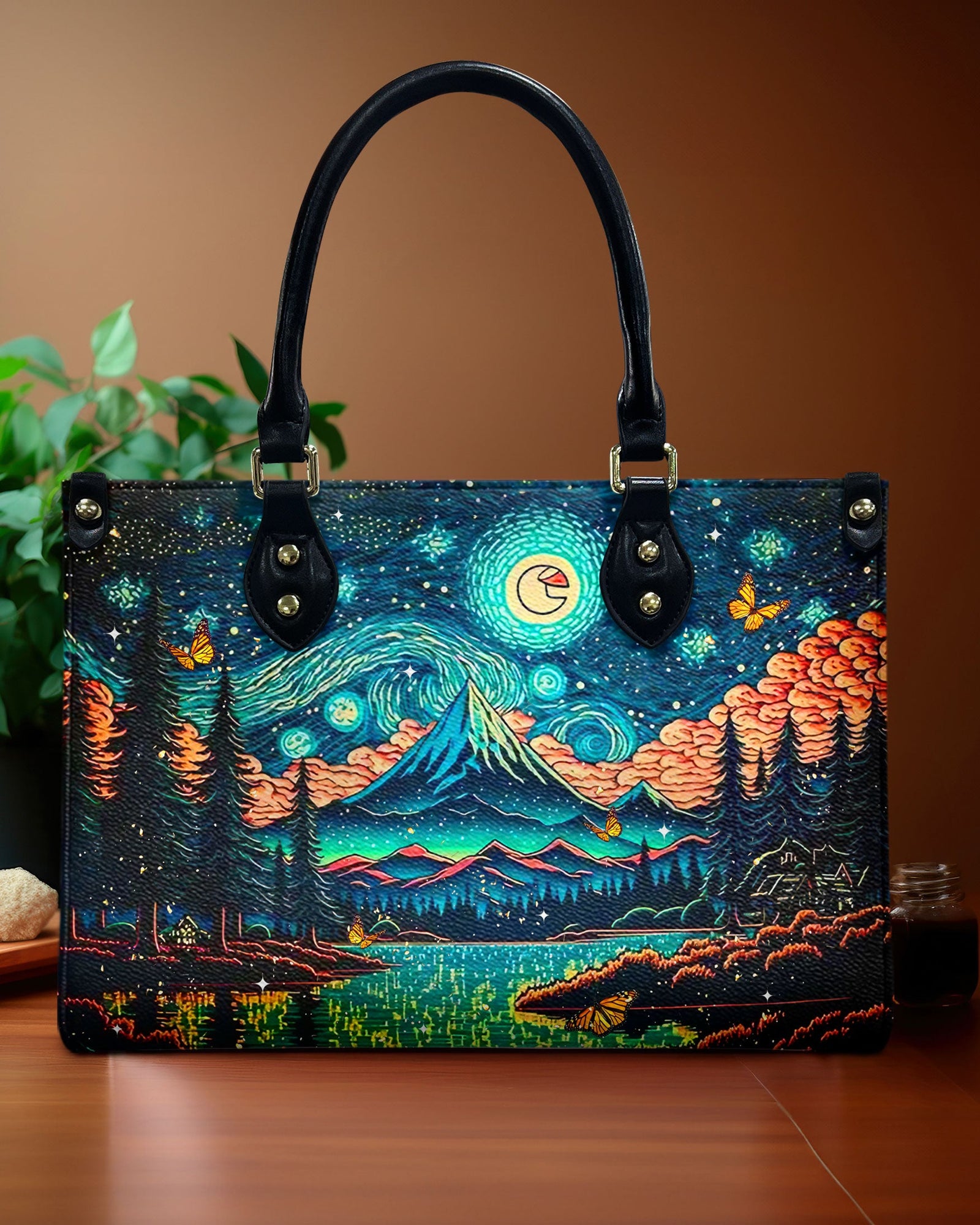 BLISSCORNERS BEAUTIFUL SCENE LEATHER HANDBAG