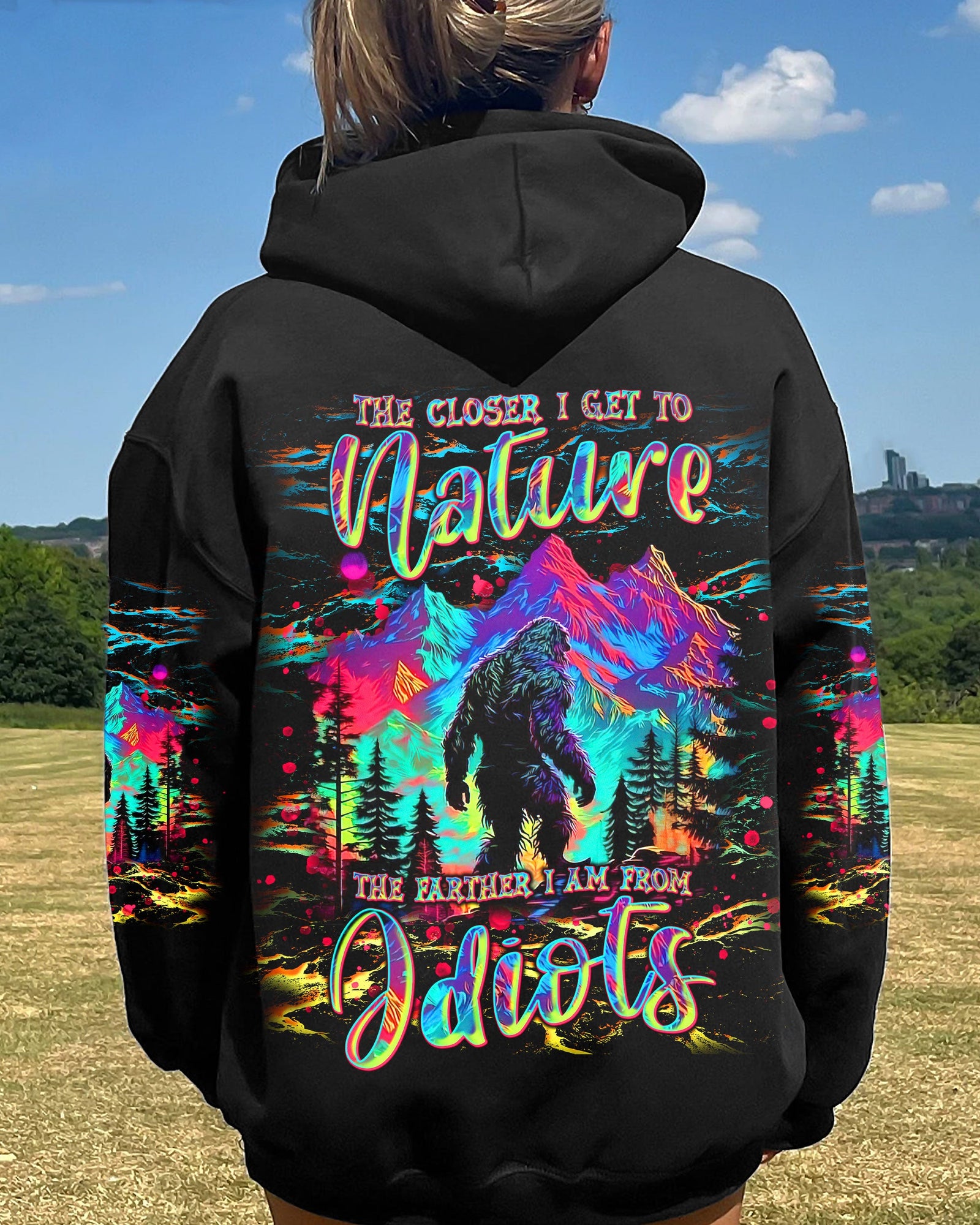 BLISSCORNERS (HOT DEAL) THE CLOSER I GET TO NATURE COLORFUL BIGFOOT ALL OVER PRINT - TLNT1211244