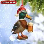Blisscorners Personalized Mallard Duck Christmas Acrylic Ornament Custom Name Holiday Decor for Hunters & Nature Lovers LM0110