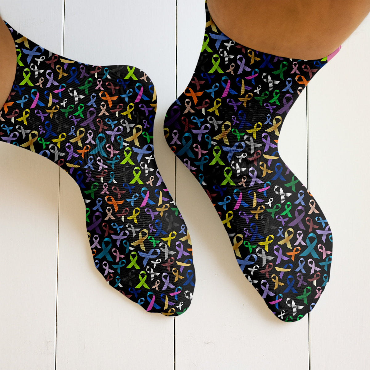 Blisscorners Cancer Awareness Ribbons Golf Socks, Christmas Golf Gift, Golfing ApparelLM2611