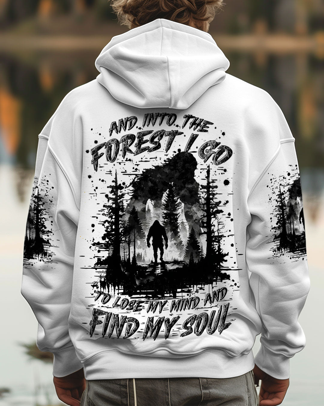 BLISSCORNERS AND INTO THE FOREST I GO BIGFOOT ALL OVER PRINT