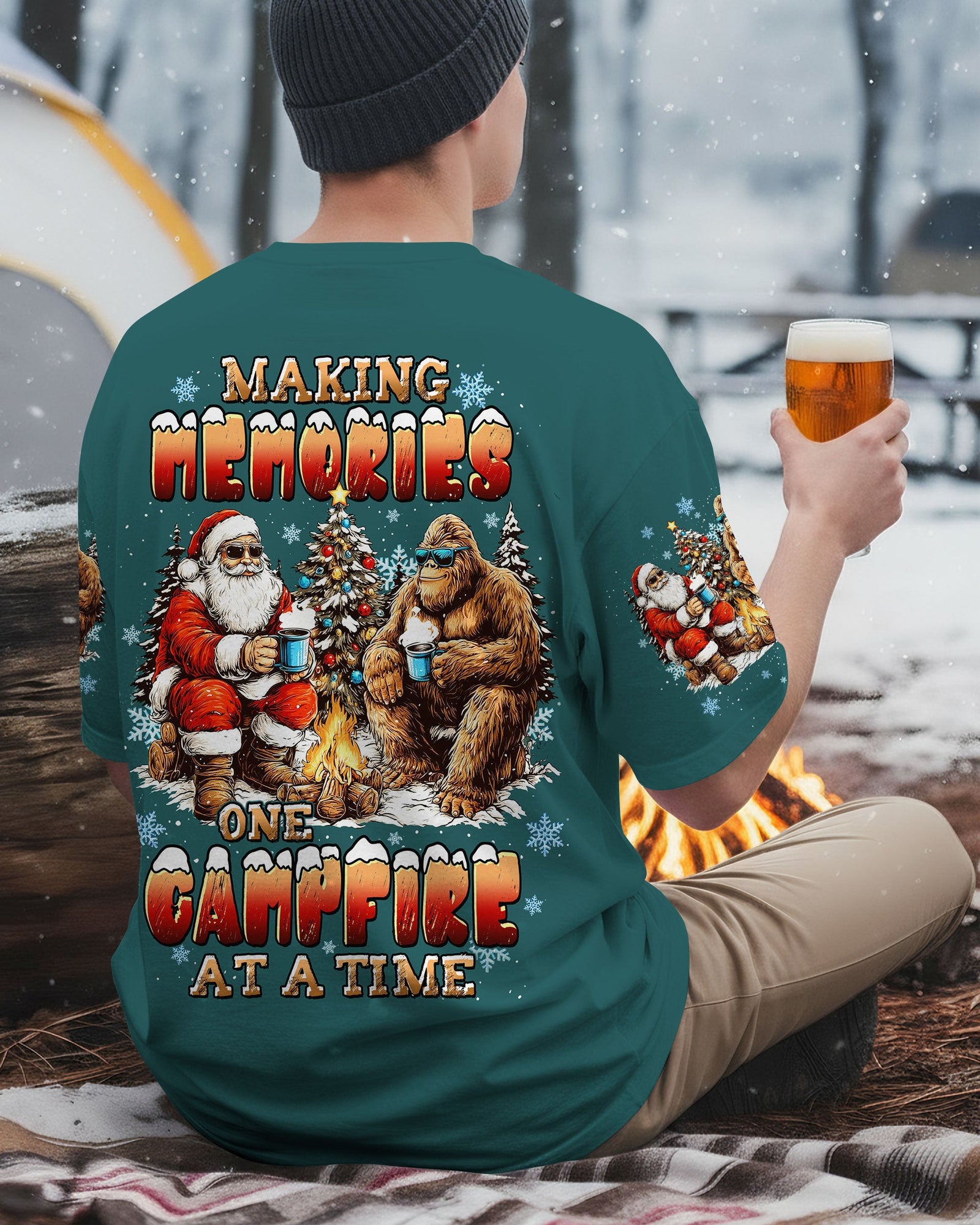 BLISSCORNERS MAKING MEMORIES ONE CAMPFIRE AT A TIME BIGFOOT CHRISTMAS ALL OVER PRINT - TLTW1711251