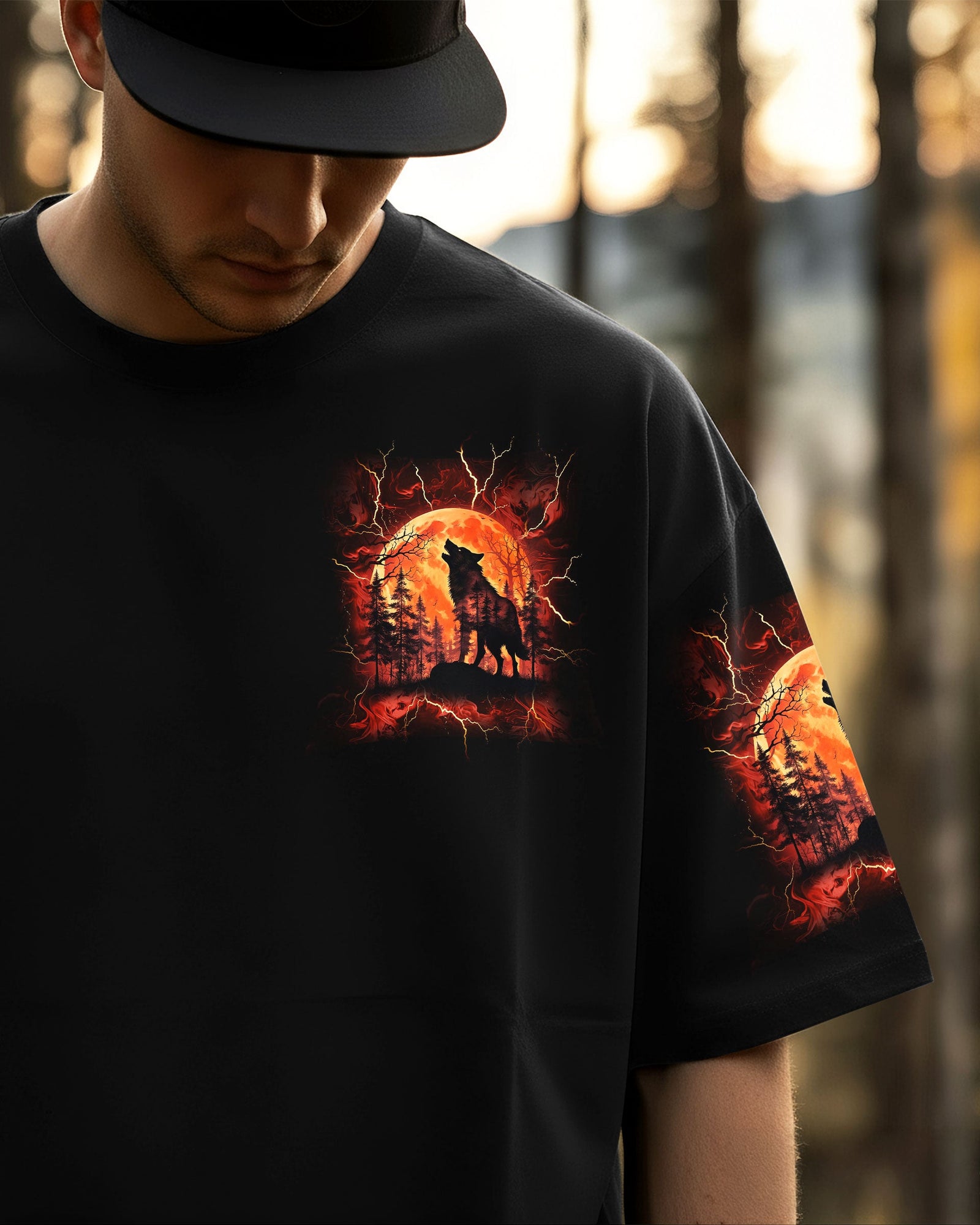 BLISSCORNERS HELLO DARKNESS MY OLD FRIEND WOLF ALL OVER PRINT