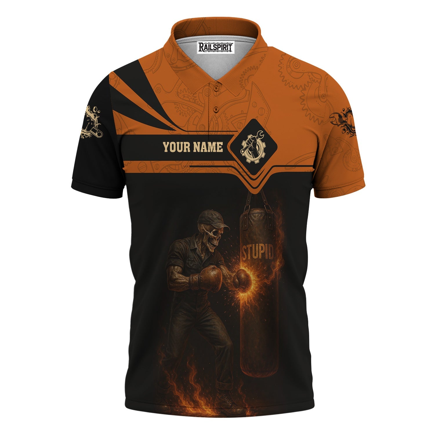 Blisscorners Personalized T-Shirt Mechanic Fighting The Forces Of Stupid Everyday Boxing Funny Design Shirt For Mechanics