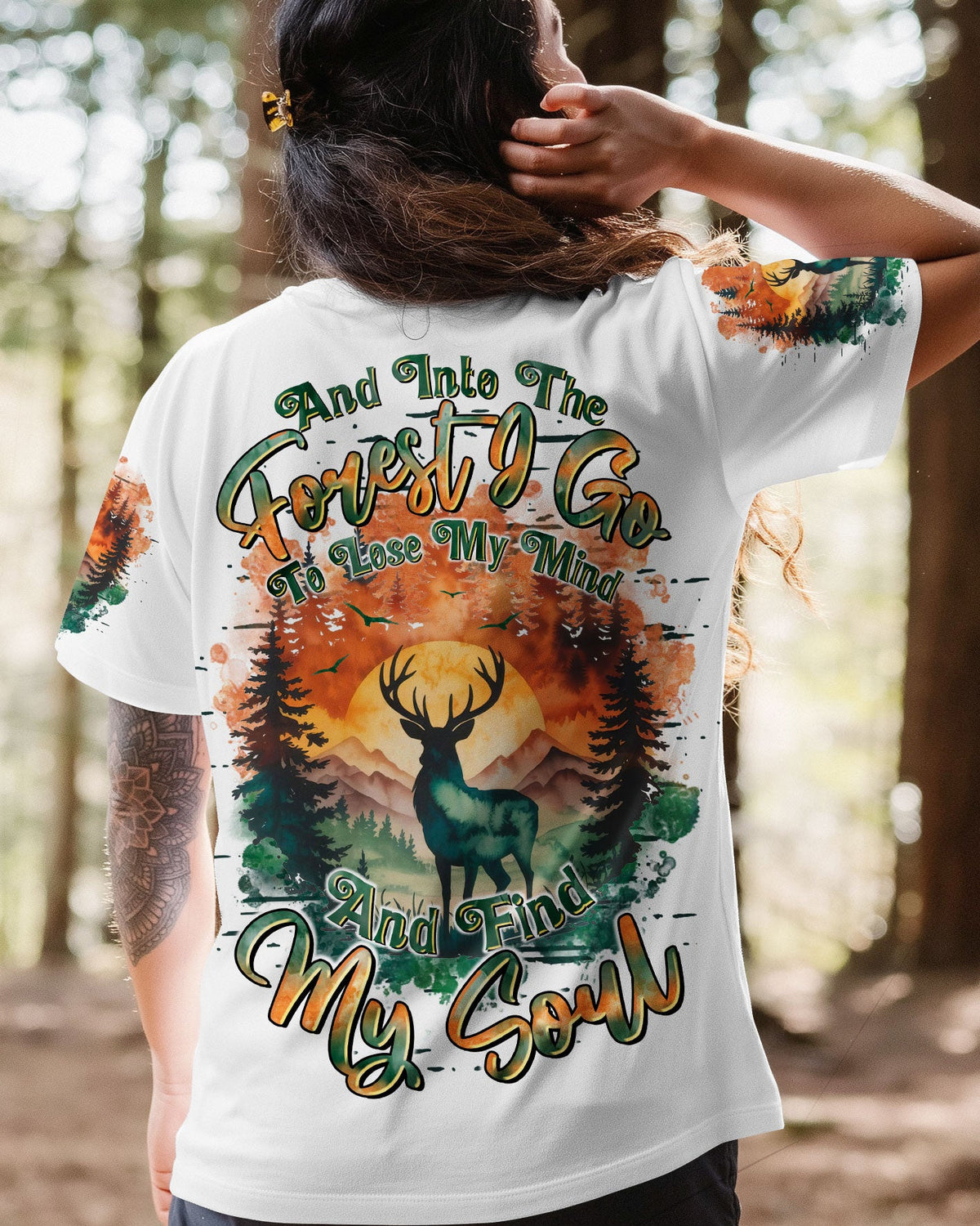 BLISSCORNERS AND INTO THE FOREST I GO DEER ALL OVER PRINT