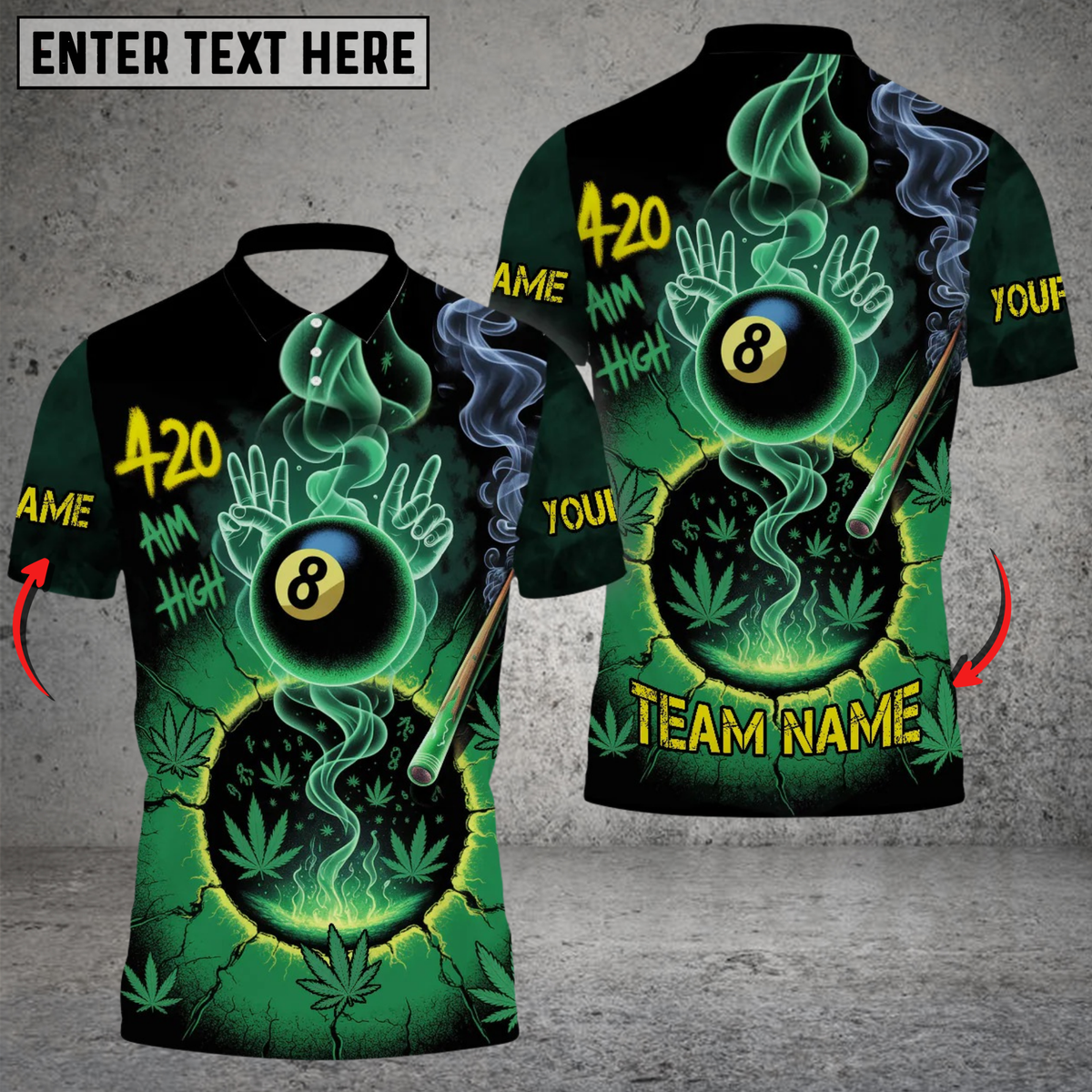 Blisscorners“High Aim 420” Billiard Personalized Name 3D Unisex Shirt