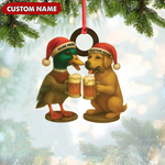 Blisscorners Custom Duck & Dog Acrylic Christmas Ornament - Personalized Hunter Gift LM0411