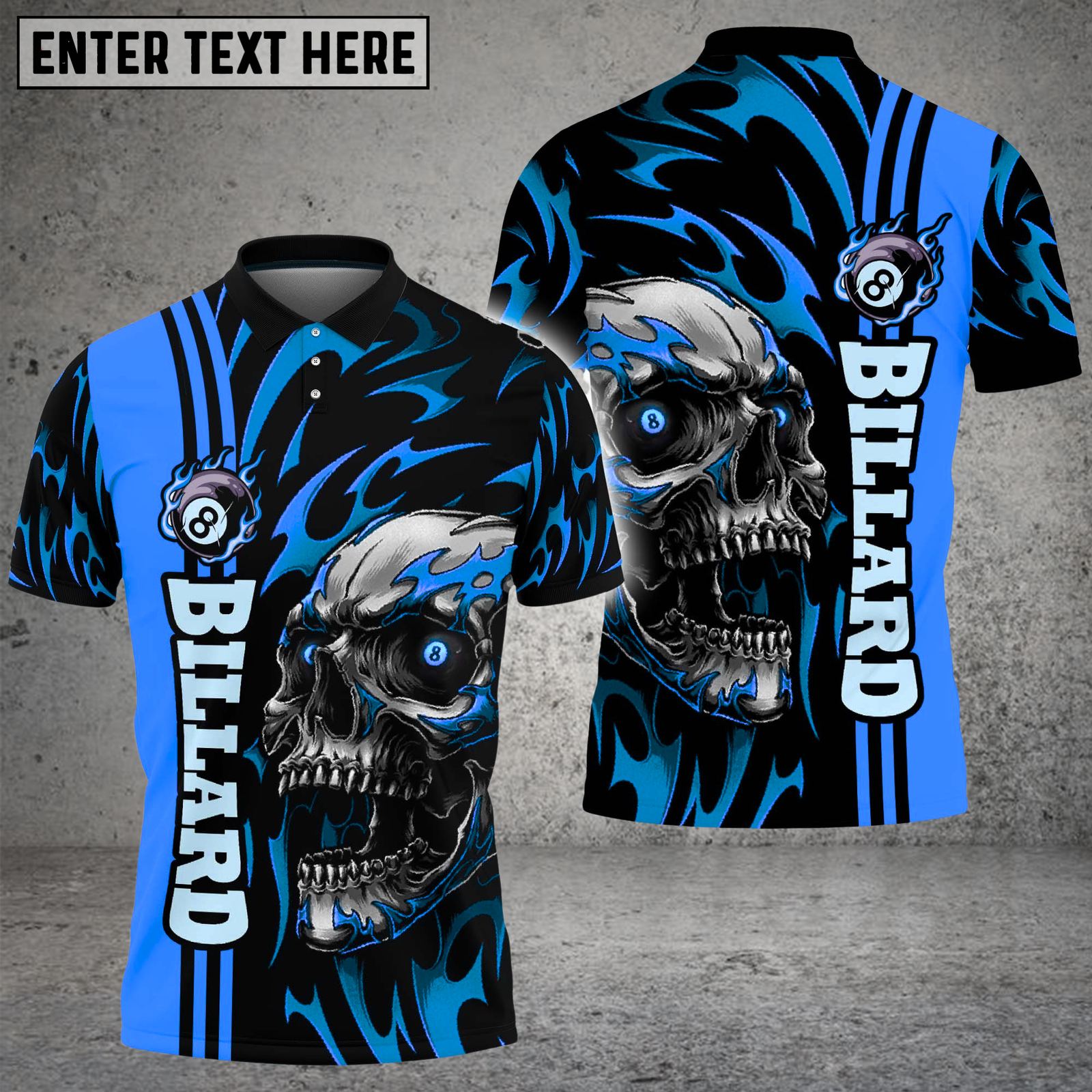 Blisscorners Billiards Skull Fire Multicolor Customized Name, Team Name 3D Shirt