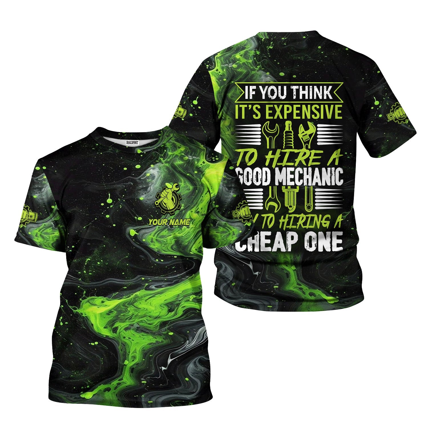 Blisscorners Custom Mechanic Work Shirt, If You Think It’s Expensive to Hire a Good Mechanic Quote, Funny Graphic Shirt for Men