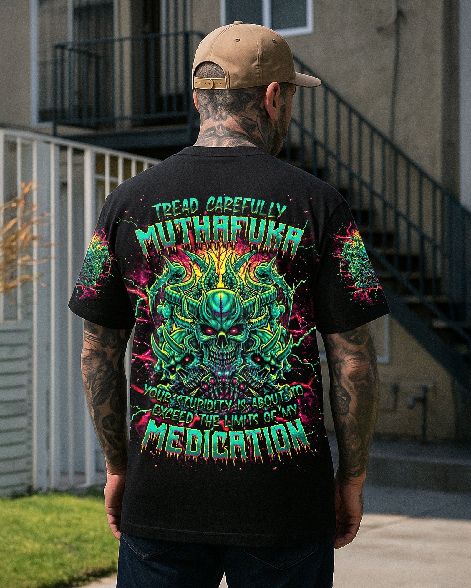 BLISSCORNERS TREAD CAREFULLY MUTHAFUKA SKULL ALL OVER PRINT