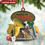 Blisscorners Custom Fishing Ornament - Personalized Hooked on Fishing Christmas Decoration LM0411