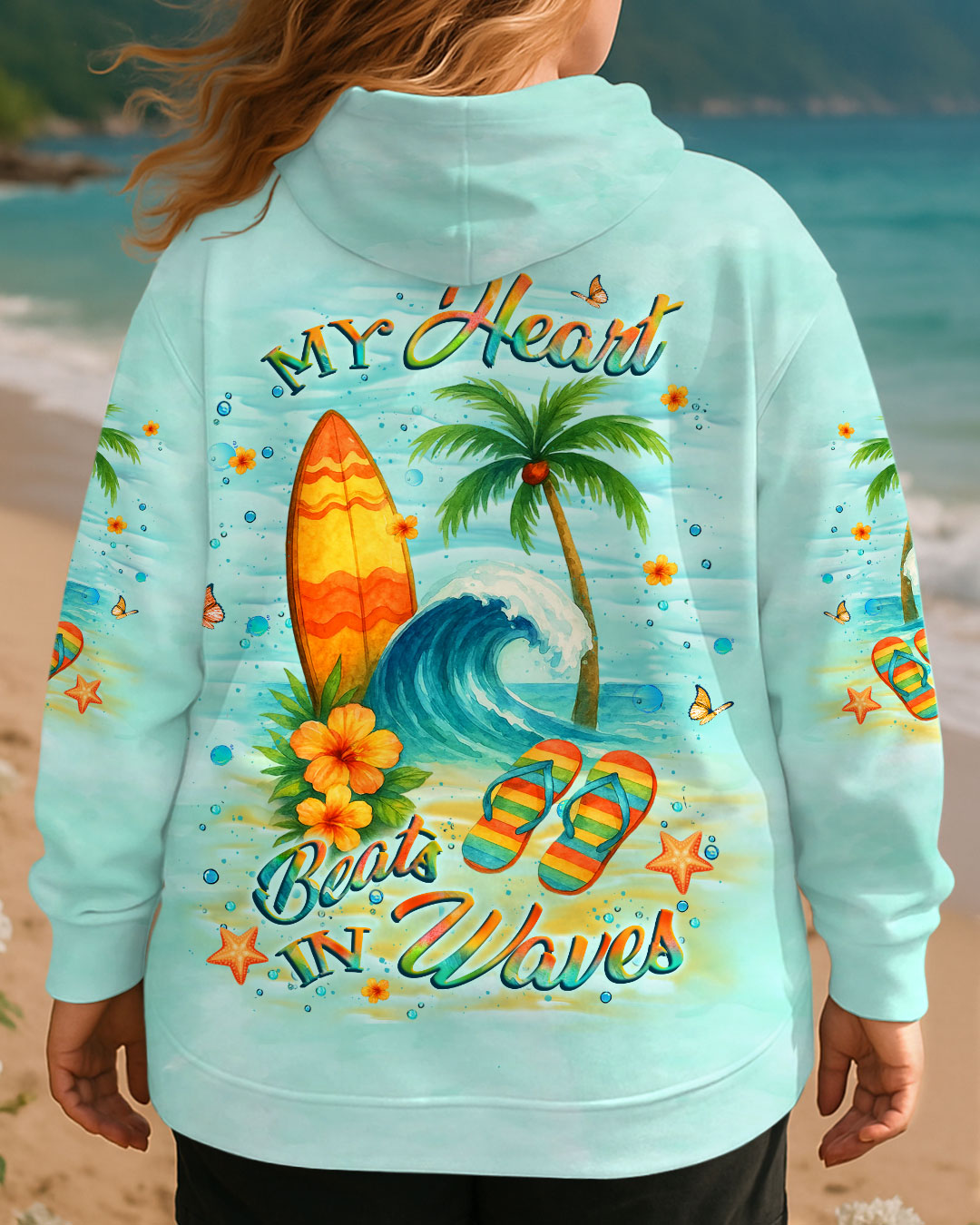 BLISSCORNERS MY HEART BEATS IN WAVES ALL OVER PRINT