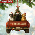 Blisscorners Personalized Hunting Dogs Truck Ornament, Custom Name Christmas Gift for Dog Lovers LM0411