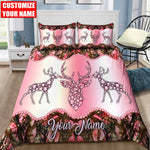 Blisscorners Personalized Deer Hunting Pink Blanket