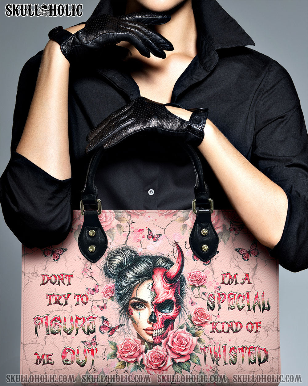 BLISSCORNERS DON'T TRY TO FIGURE ME OUT LEATHER HANDBAG