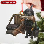Blisscorners Personalized Duck Hunting Dog Ornament - Personalized Acrylic Christmas Decor for Hunters LM0411