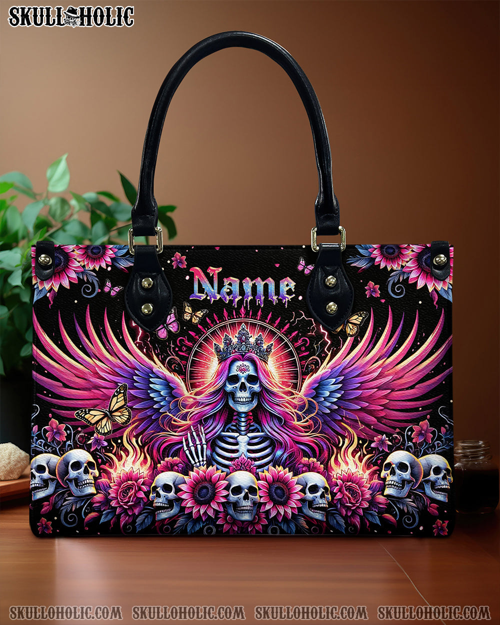 BLISSCORNERS QUEEN SKULL LEATHER HANDBAG