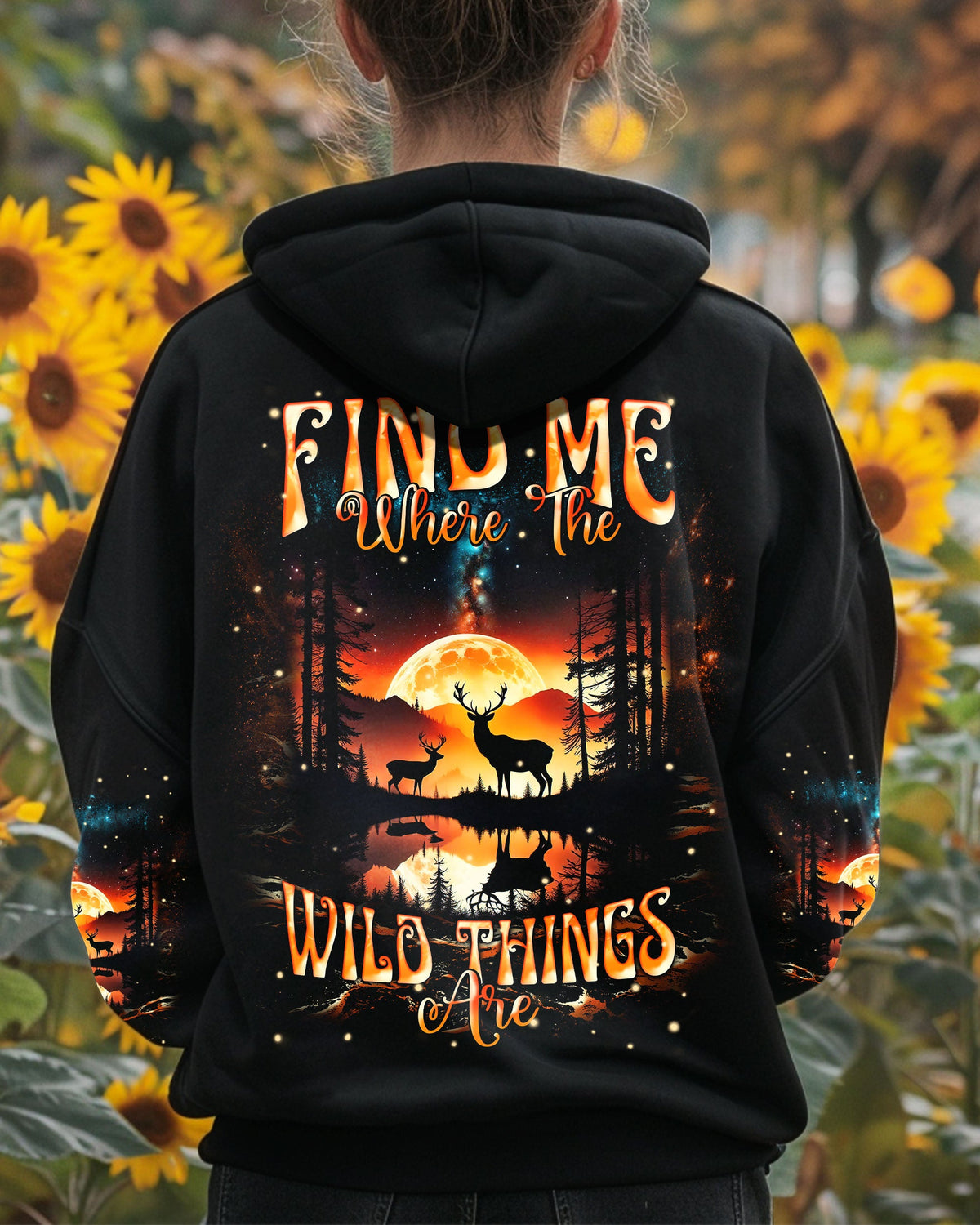 BLISSCORNERS FIND ME WHERE THE WILD THINGS ARE DEER HUNTING NATURE ALL OVER PRINT