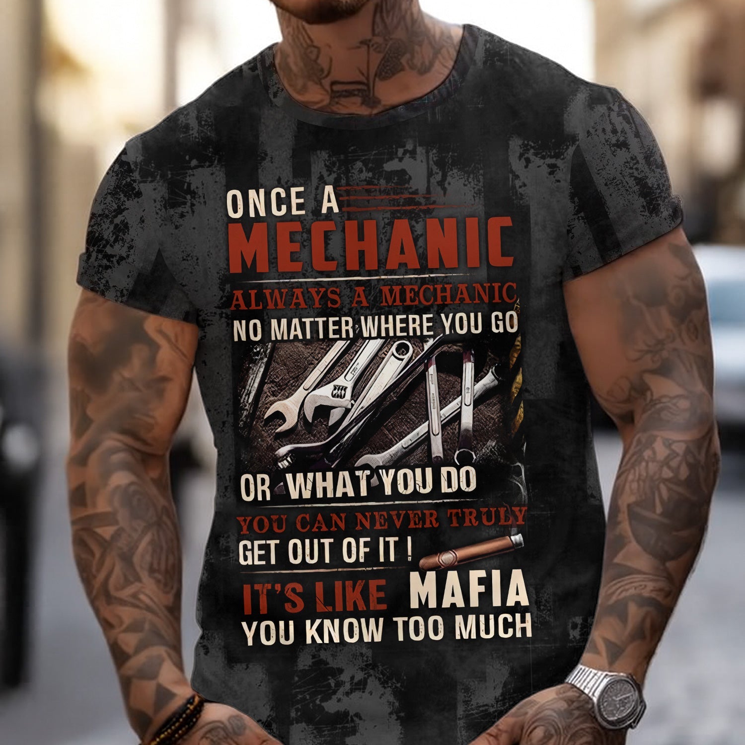 Blisscorners Mechanic Shirt Funny Quote, Once A Mechanic Always A Mechanic, Gift for Mechanic Lovers, Work, Garage, Car Enthusiasts, Automotive Shirt