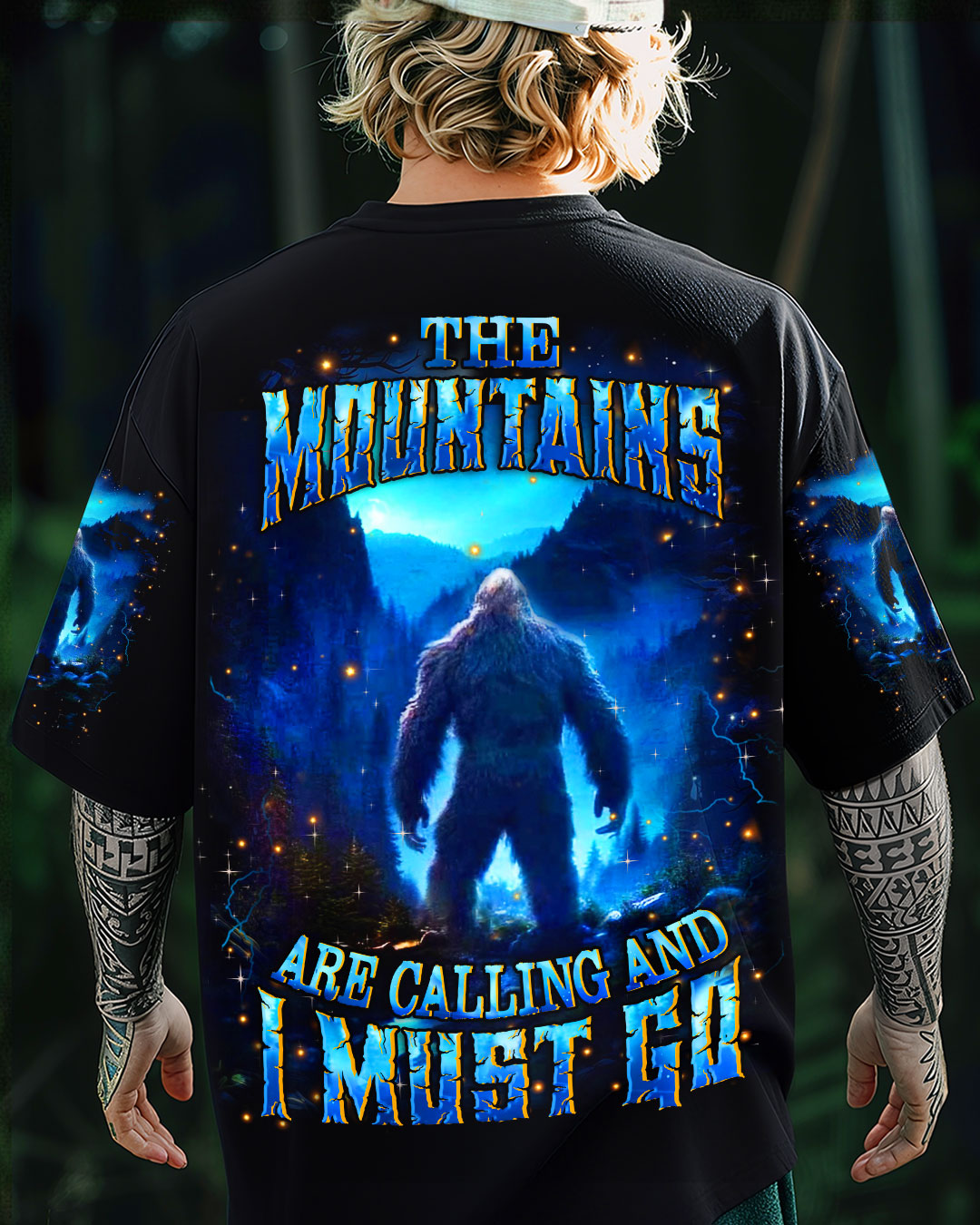 BLISSCORNERS THE MOUNTAINS ARE CALLING BIGFOOT ALL OVER PRINT