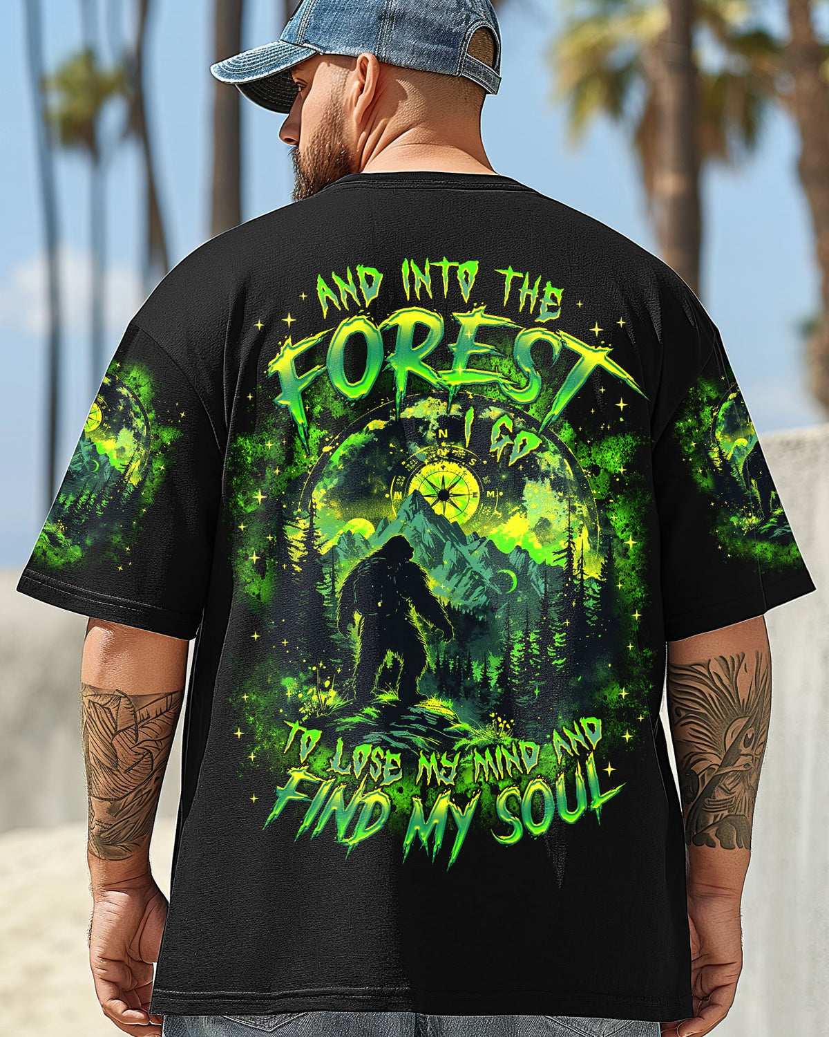 BLISSCORNERS AND INTO THE FOREST I GO BIGFOOT ALL OVER PRINT