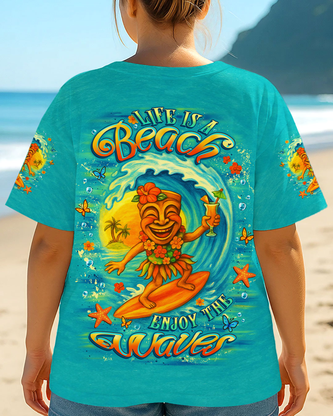 BLISSCORNERS LIFE IS A BEACH ENJOY THE WAVES ALL OVER PRINT