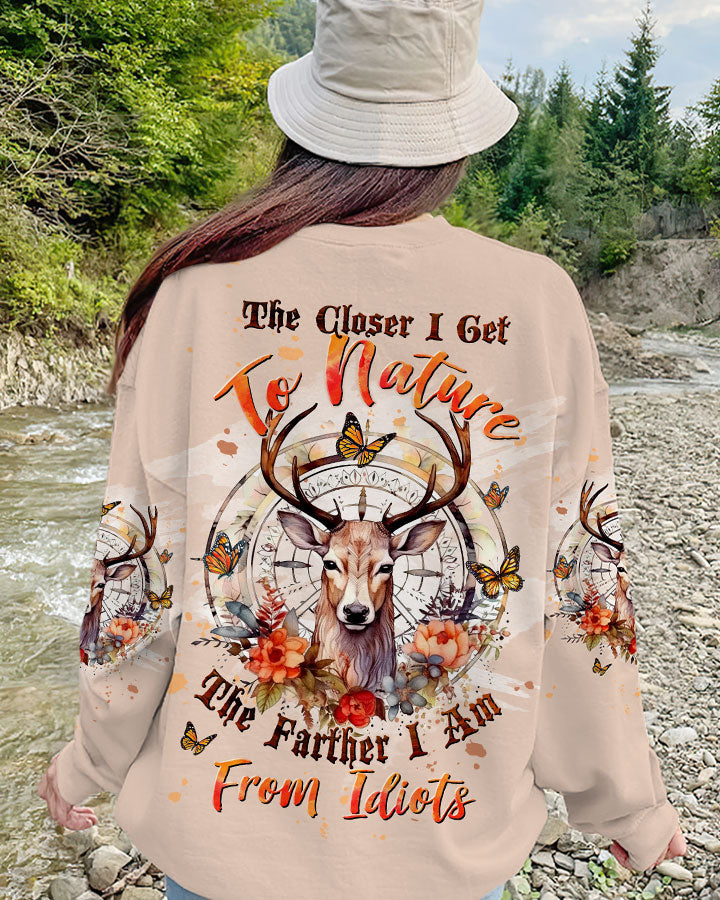 BLISSCORNERS THE CLOSER I GET TO NATURE DEER COMPASS ALL OVER PRINT