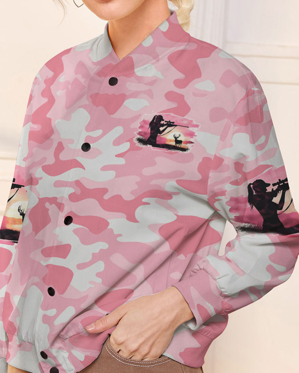 BLISSCORNERS PRETTY IN PINK HUNTING BOMBER JACKET