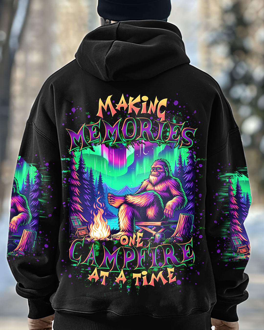 BLISSCORNERS MAKING MEMORIES ONE CAMPFIRE AT A TIME BIGFOOT ALL OVER PRINT
