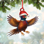 Blisscorners Christmas Pheasant Acrylic Christmas Ornament - Funny Hunting Bird Decor Gift for Hunters & Outdoor Lovers LM0411