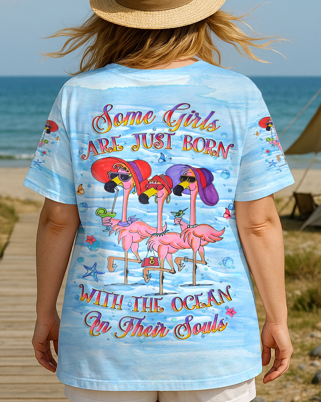 BLISSCORNERS SOME GIRLS ARE JUST BORN FLAMINGO ALL OVER PRINT