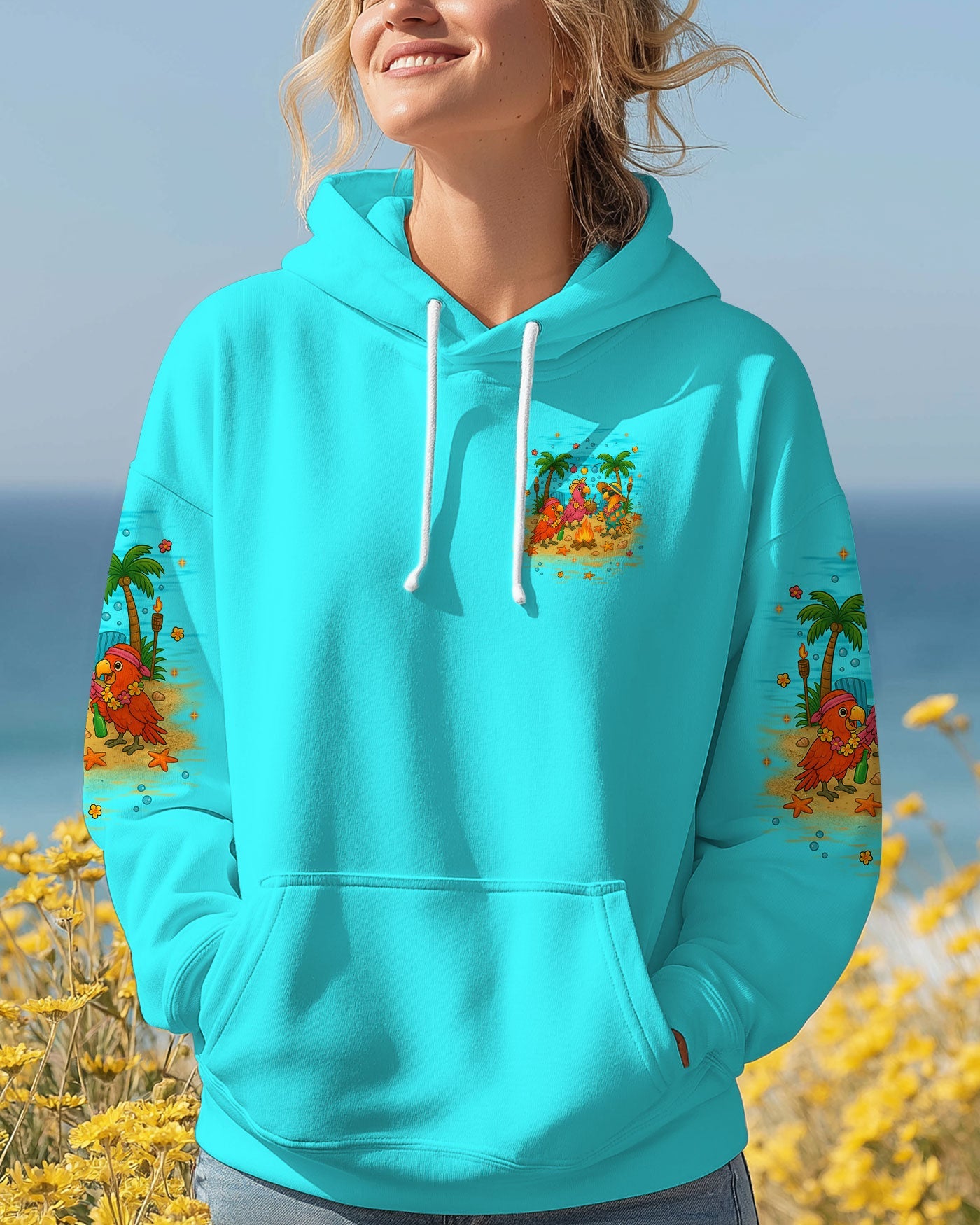 BLISSCORNERS BEACHES BOOZE BESTIES PARROT ALL OVER PRINT
