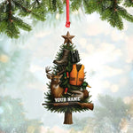 Blisscorners Custom Name Hunting Christmas Tree Ornament, Deer & Duck Hunter Decor, Personalized Outdoorsman Gift