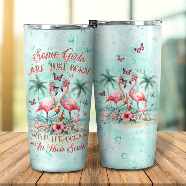 BLISSCORNERS SOME GIRLS ARE JUST BORN FLAMINGO TUMBLER - YHLT0703242