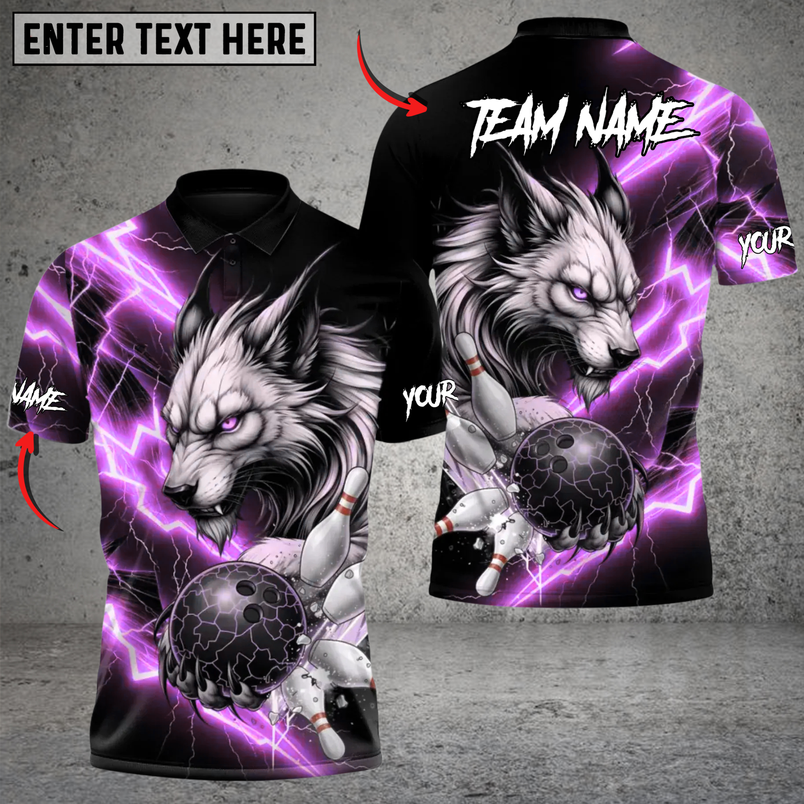 Blisscorners Bowling Inferno Lightning Lynx Multicolor Customized Name, Team Name 3D Shirts