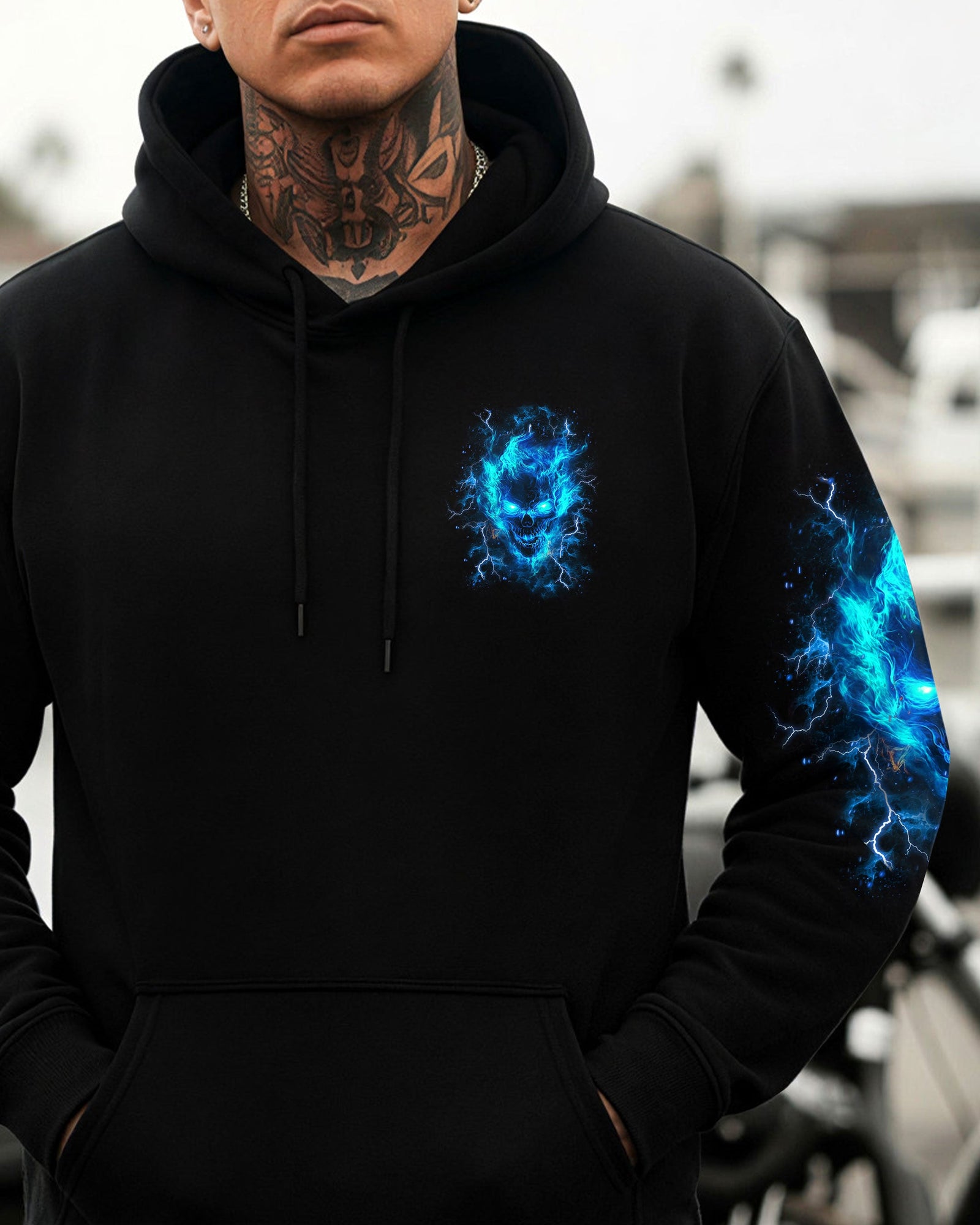 BLISSCORNERS I'M NEVER ALONE SKULL DEMON ALL OVER PRINT