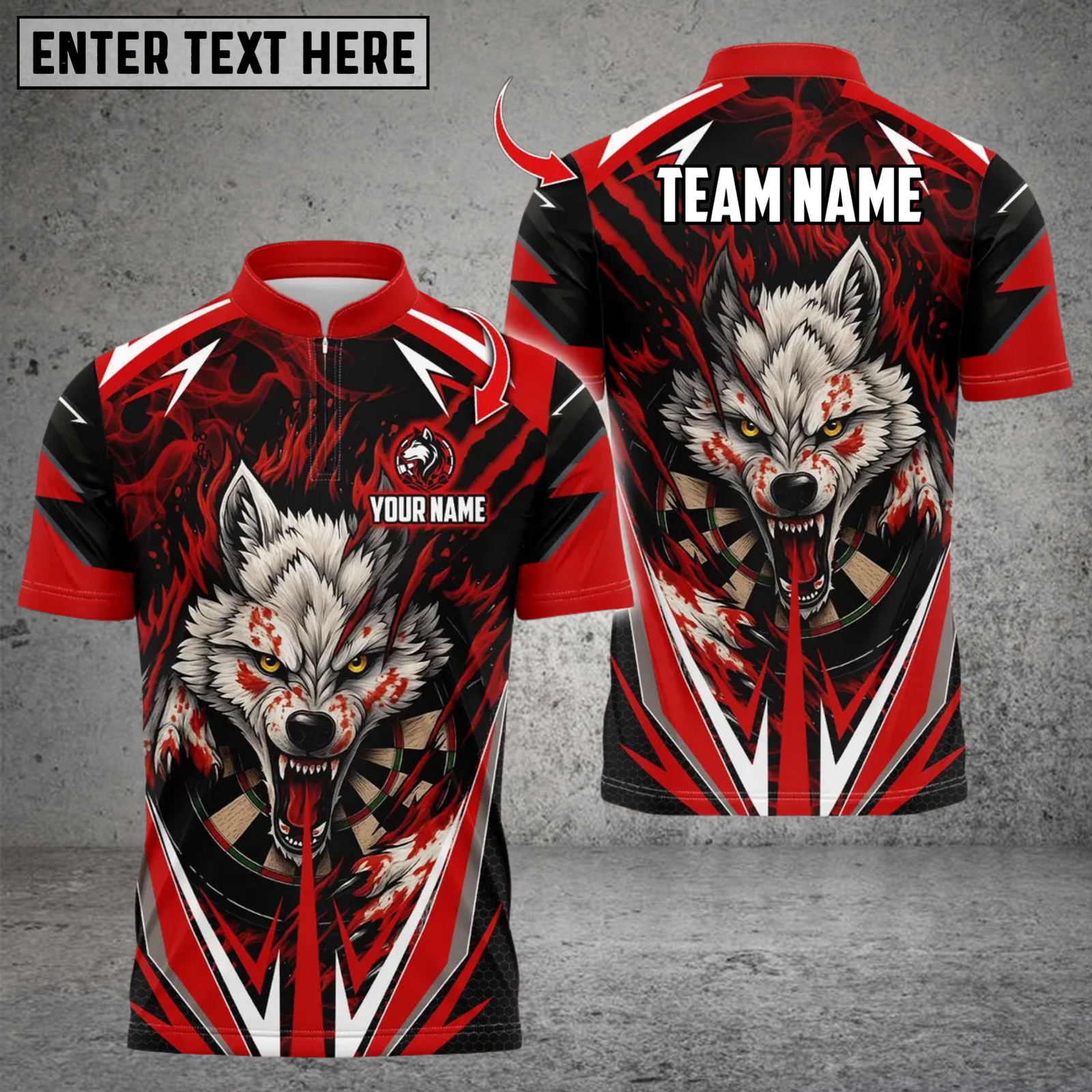 Blisscorners Darts Wolf Crack Design Multicolor Customized Name Team Name 3D Shirts 8