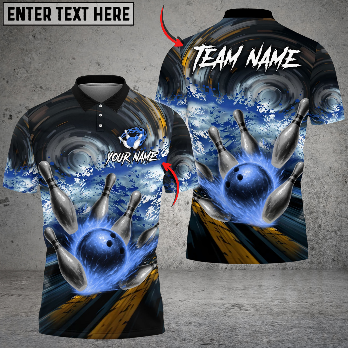 Blisscorners Bowling Drift Paint Splash Multicolor Customized Name, Team Name 3D Shirts