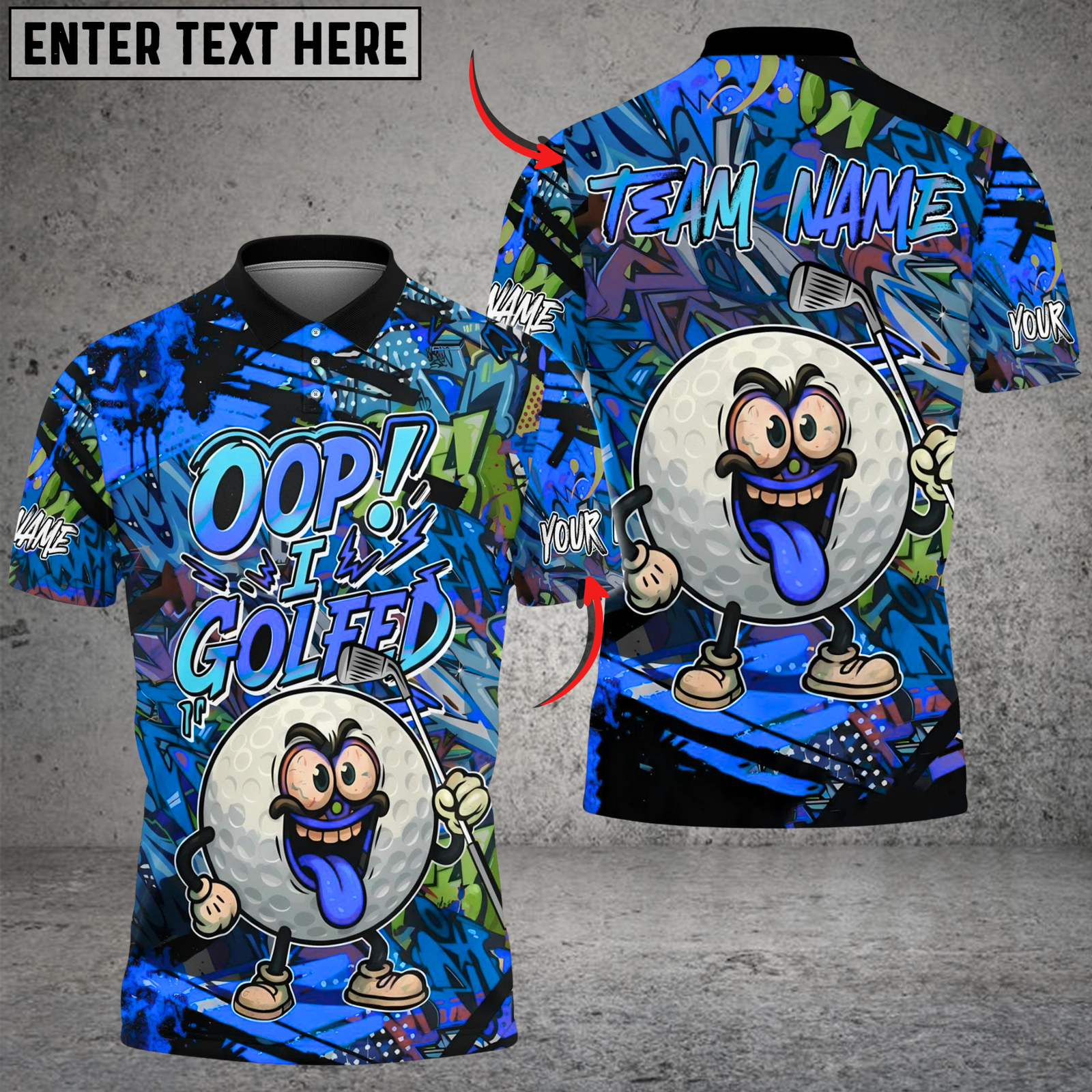 Blisscorners Oop! I Golfed It Golf Polo Shirt Custom Name & Team Name 3D Shirts