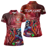 Blisscorners Death Skeleton Red Galaxy Funny Dart Shirts For Men Custom Darts Jerseys Outfit, Darts Gifts LM154