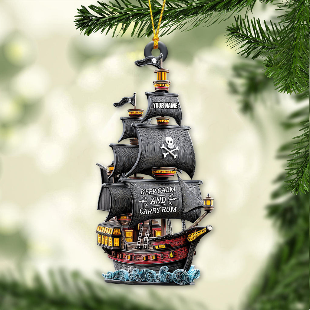 Blisscorners Keep Calm And Carry Rum, Home Decor, Christmas Ornament, Personalized Ornament2D Flat LM2111