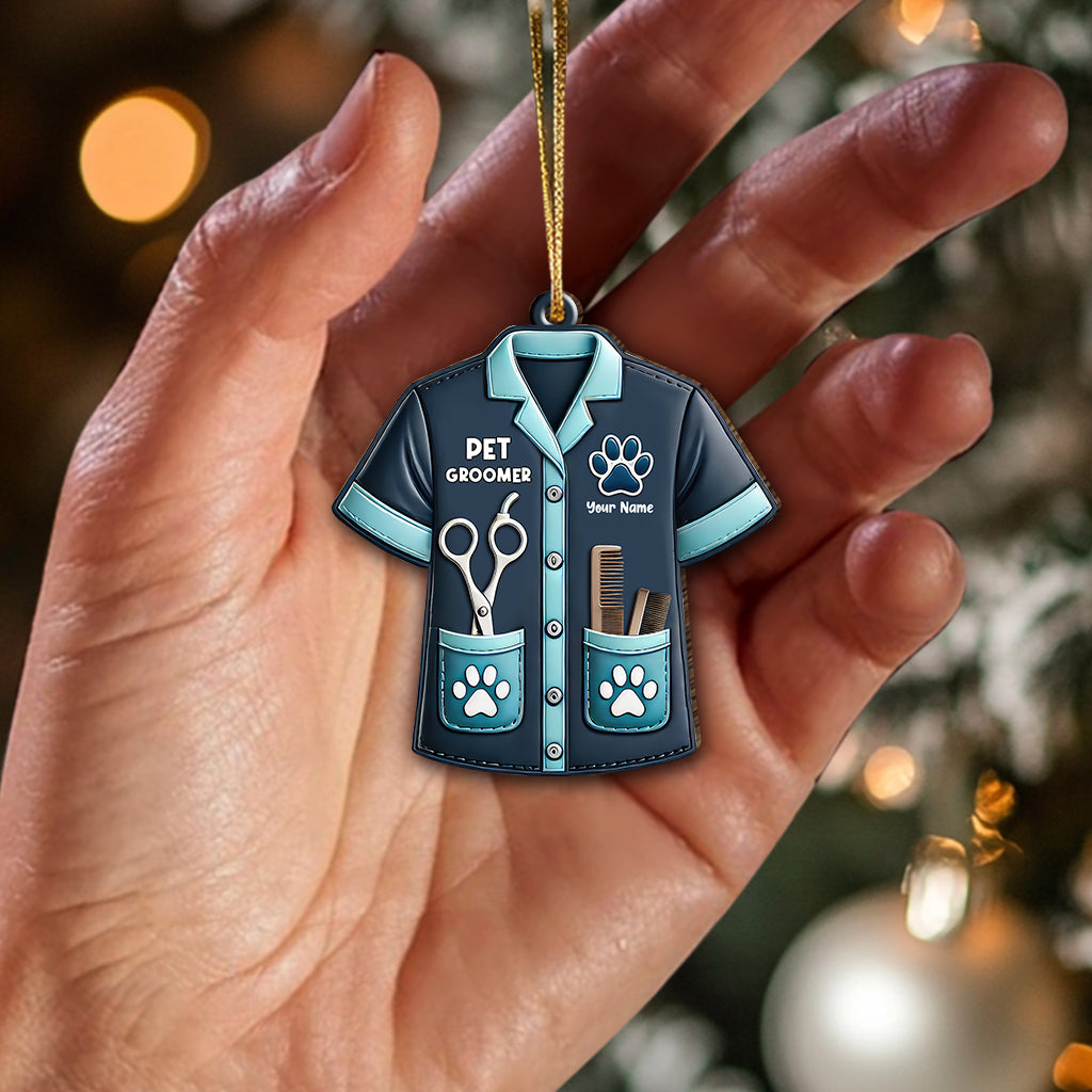 Blisscorners Custom Name Groomer Ornament, Home Decor Christmas Gifts2D Flat LM2211