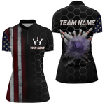 Blisscorners Custom American Bowling Polo Shirt Patriotic Bowling Jersey for Men Women