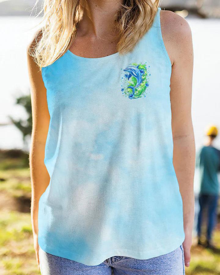 BLISSCORNERS OCEAN WISHES DOLPHIN KISSES ALL OVER PRINT 1