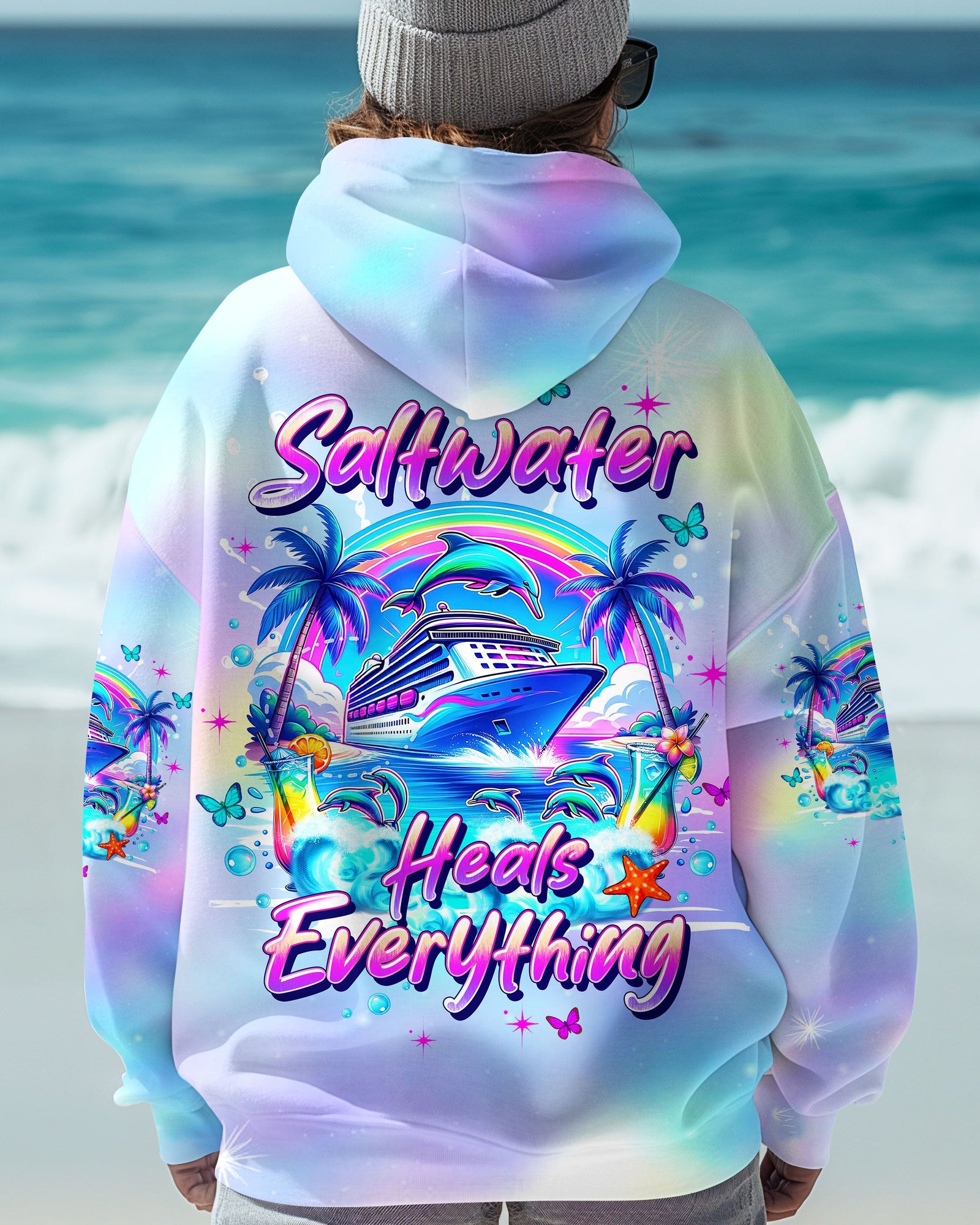 BLISSCORNERS SALTWATER HEALS EVERYTHING DOLPHIN CRUISE ALL OVER PRINT