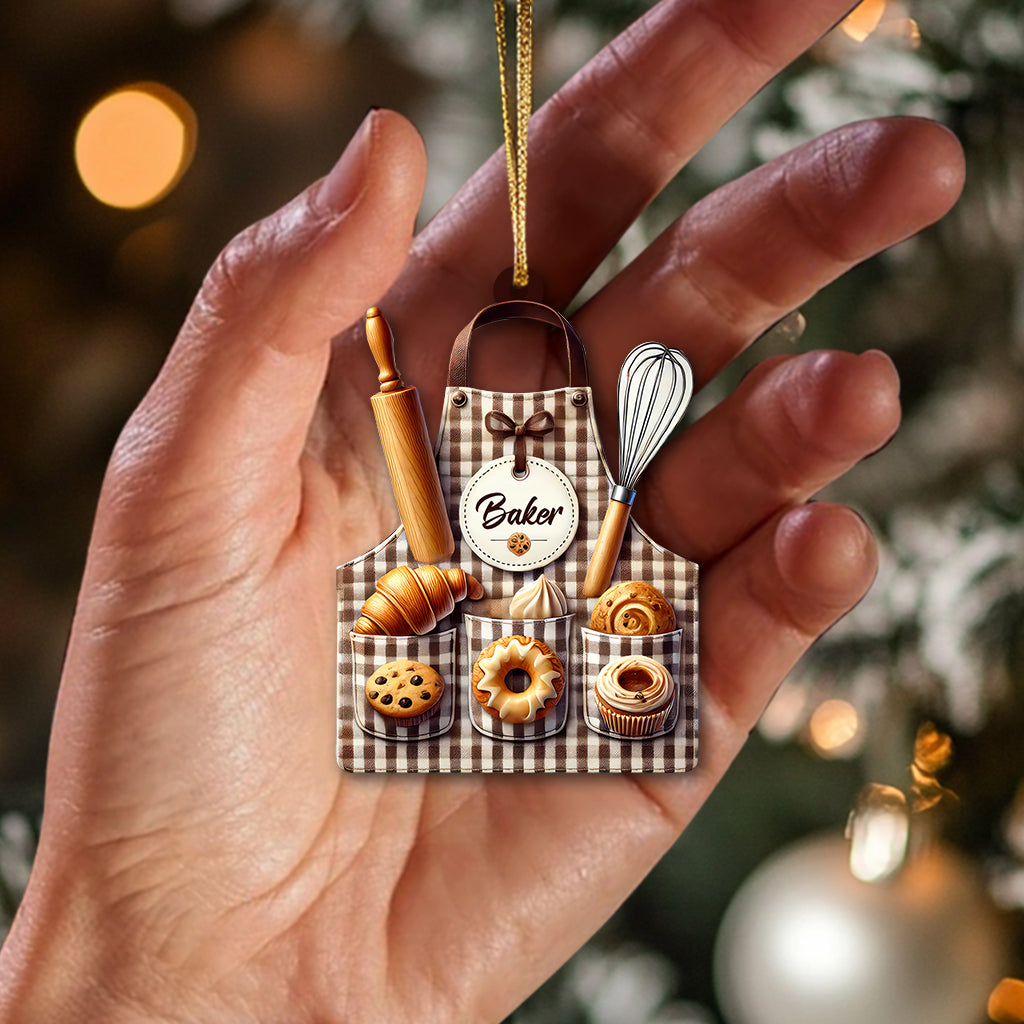 Blisscorners Custom Name Baker Ornament, Christmas Gift for Baker Lovers2D Flat LM2211
