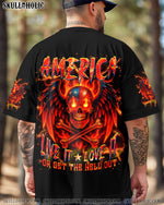 BLISSCORNERS AMERICA LIVE IT LOVE IT OR GET THE HELL OUT ALL OVER PRINT