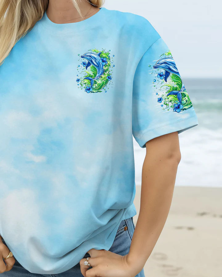 BLISSCORNERS OCEAN WISHES DOLPHIN KISSES ALL OVER PRINT 1