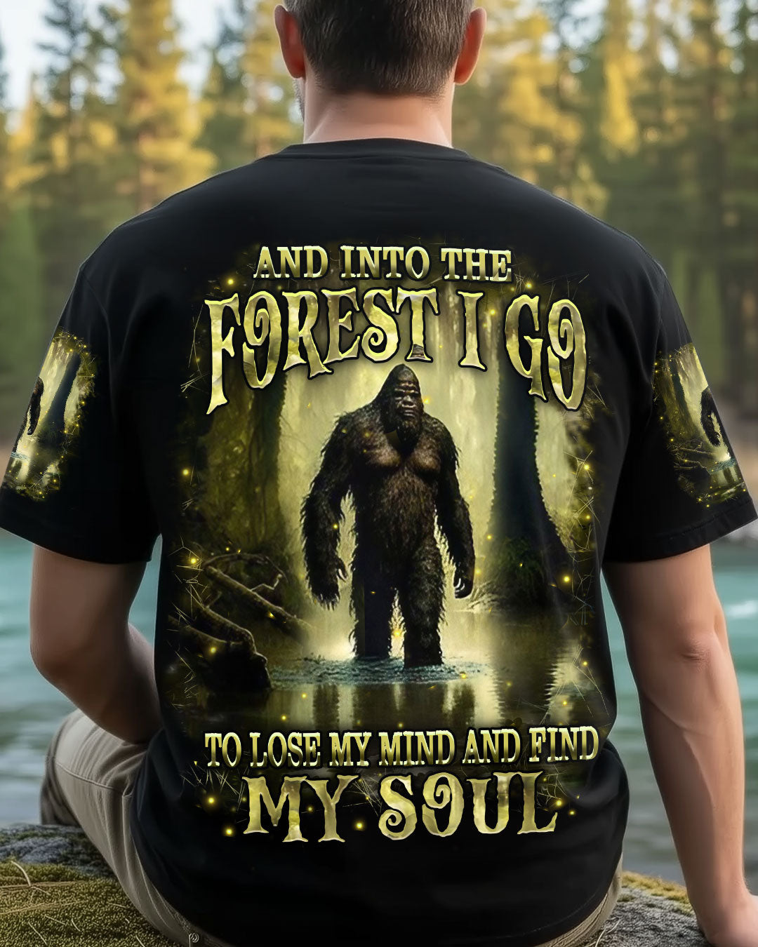 BLISSCORNERS AND INTO THE FOREST I GO BIGFOOT ALL OVER PRINT
