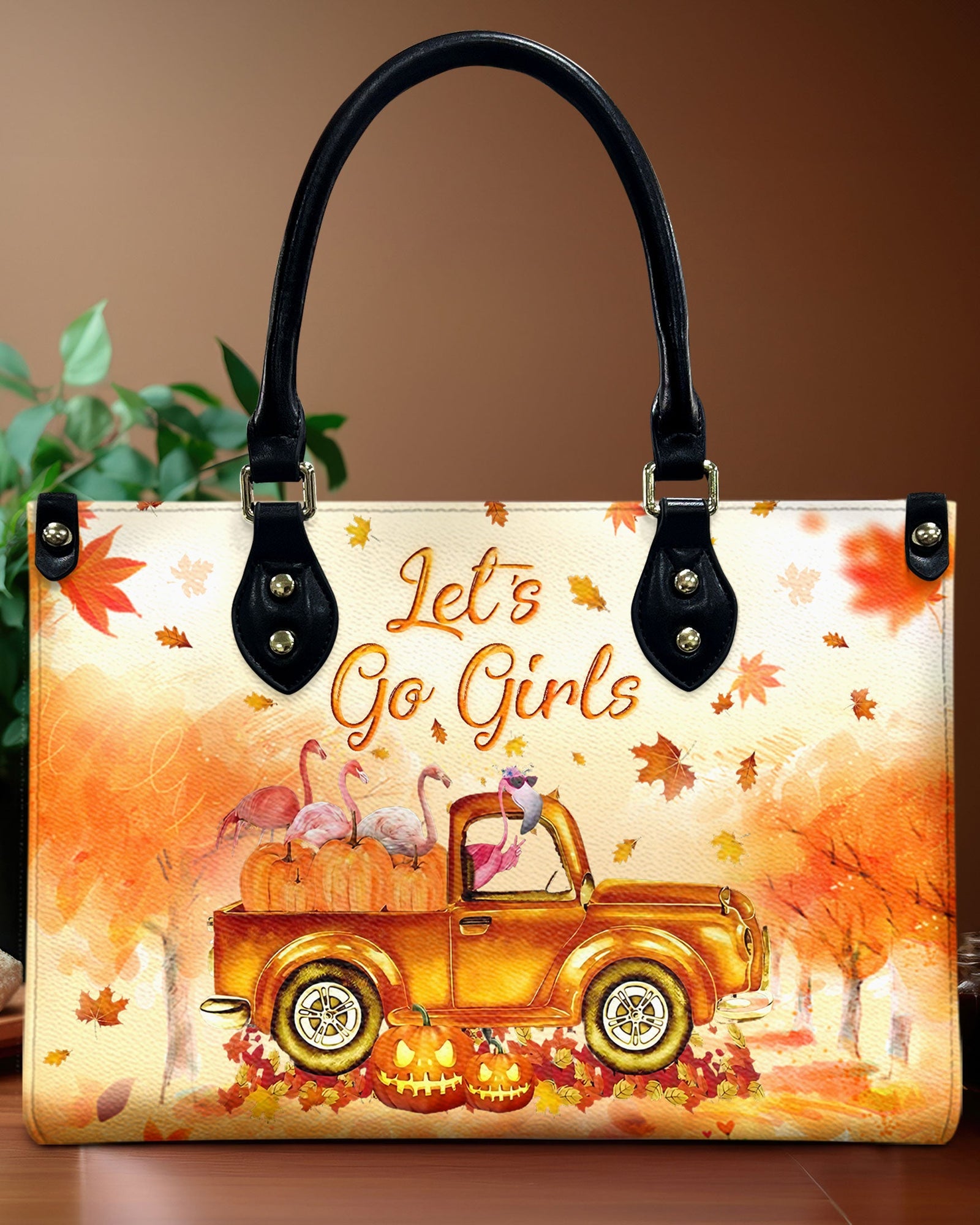 BLISSCORNERS LET'S GO GIRLS FLAMINGO LEATHER HANDBAG